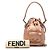 Borsa a secchiello Mon Tresor mini in satin rosa Fendi - vista 9