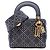 Dior Mini Denim Cannage Blu Studded Morbido Lady Dior Blu navy