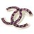 Spilla Chanel AB9482 in Pelle Nera Rosa Oro Nero D'oro