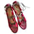 Sandales à talons en velours rouge Yves Saint Laurent  - vue 1