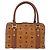 MCM Vicetos Mini Logogram Boston Bag in pelle PVC marrone e oro Auth ki6516 D'oro - vista 2