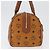 MCM Vicetos Mini Logogram Boston Bag in pelle PVC marrone e oro Auth ki6516 D'oro - vista 4