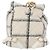 CHANEL Zaino Matelassé con Catena Tweed Bianco Oro CC Auth 172472SM D'oro - vista 2