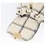 CHANEL Zaino Matelassé con Catena Tweed Bianco Oro CC Auth 172472SM D'oro - vista 21