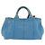 PRADA Canapa M Borsa a mano in tela 2 in 1 Blu Oro Auth ARZ233 D'oro - vista 13