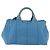 PRADA Canapa M Borsa a mano in tela 2 in 1 Blu Oro Auth ARZ233 D'oro - vista 2