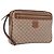 Céline Clutch in tela Macadam CELINE in pelle PVC beige oro Auth ki6467 D'oro