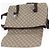 Gucci Borsa a Spalla GG Supreme in PVC Pelle Beige Argento 122373 Auth 173598 - vista 22