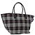 Borsa a mano Burberrys Nova Check Blue Label in nylon nero e argento Auth fm5217