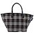 Borsa a mano Burberrys Nova Check Blue Label in nylon nero e argento Auth fm5217 - vista 13