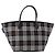 Borsa a mano Burberrys Nova Check Blue Label in nylon nero e argento Auth fm5217 - vista 2