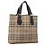 Borsa a mano in PVC beige e oro con motivo Nova Check di BURBERRY Auth 172725 D'oro