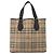 Borsa a mano in PVC beige e oro con motivo Nova Check di BURBERRY Auth 172725 D'oro - vista 13
