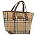 Borsa a mano Burberrys Nova Check in tela beige oro Auth 172901 D'oro