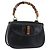 Borsa a mano in pelle nera e oro GUCCI Bamboo 000 1781 0633 Auth 173021 Nero D'oro