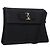Bolso de Hombro Salvatore Ferragamo Vala Satén Negro Oro Auth BA11117 Dorado