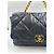 Chanel 19 Maxi Flap Borsa a spalla nera in pelle di agnello Nero - vista 4