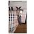Borsa tote Burberry Check in pelle beige Marrone Nero Bianco Rosso - vista 3