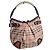 Borsa Hobo Burberry Check Marrone Multicolore Beige