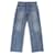 Céline Pantalones de mezclilla de algodón con botón Celine Azul