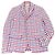 Thom Browne Gingham check Polyester Cotton Tailored Jacket White Blue
