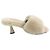 Sandali in pelliccia di pecora con logo Triangle 1XX654 di Prada Beige - vista 6