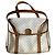 Borsa Céline Blazon in tela Macadam e pelle bianca Bianco