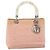 Christian Dior Borsa Lady Dior in nylon rosa argento Auth 173001 - vista 13