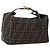 Borsa a mano in tela Zucca FENDI nera e marrone Auth bs33679 Nero