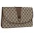 GUCCI GG Supreme Web Sherry Line Clutch Bag PVC Beige 156 01 031 Auth fm5185