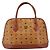 MCM Vicetos Logogram Borsa a Mano PVC Pelle Marrone Oro Auth gh1798 D'oro - vista 13