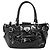Borsa a mano Gancini in pelle verniciata nera e argento Auth BA11053 di Salvatore Ferragamo - vista 13