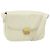 Céline CELINE Macadam Canvas Schultertasche mit Pferdewagen-Motiv aus Leder in Weiß und Gold Auth 172964 Golden
