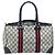 Borsa Boston in PVC GG Supreme Sherry Line di GUCCI, Blu Navy e Oro Auth LNZ314 D'oro - vista 2