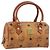 Borsa Boston Mini Vicetos Logogram MCM in PVC Marrone Oro Auth gh1736 D'oro