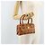 Borsa Boston Mini Vicetos Logogram MCM in PVC Marrone Oro Auth gh1736 D'oro - vista 20