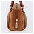 Borsa Boston Mini Vicetos Logogram MCM in PVC Marrone Oro Auth gh1736 D'oro - vista 4