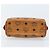 Borsa Boston Mini Vicetos Logogram MCM in PVC Marrone Oro Auth gh1736 D'oro - vista 5