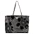 Prada Samtblumen Nylon Tote Bag Schwarz