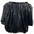 Top nero con paillettes e zip frontale di Lanvin - vista 3