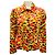 Dries Van Noten Lime Green / Burgundy / Orange Multi Printed Button Front Cotton Jacket Multiple colors