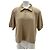 Autre Marque Polo camel con hombreras de algodón Camello