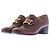 Mocassini Gucci bordeaux in pelle con catena dorata Bordò