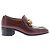 Mocassini Gucci bordeaux in pelle con catena dorata Bordò - vista 2