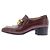 Mocassini Gucci bordeaux in pelle con catena dorata Bordò - vista 3