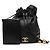 Borsa a secchiello con coulisse in caviar nero Triple CC di Chanel - vista 8