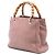 Bamboo Borsa shopper piccola in pelle di vitello rosa Gucci con bambù - vista 2