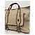 Borsa tote Chloé in tela beige e pelle marrone - vista 2