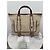 Borsa tote Chloé in tela beige e pelle marrone - vista 3