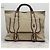 Borsa tote Chloé in tela beige e pelle marrone - vista 4